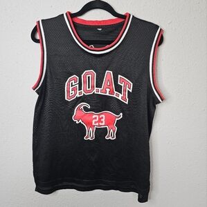 GOAT 23 Unisex Juniors Youth XL Basketball Jersey Red Black Sport Blokecore